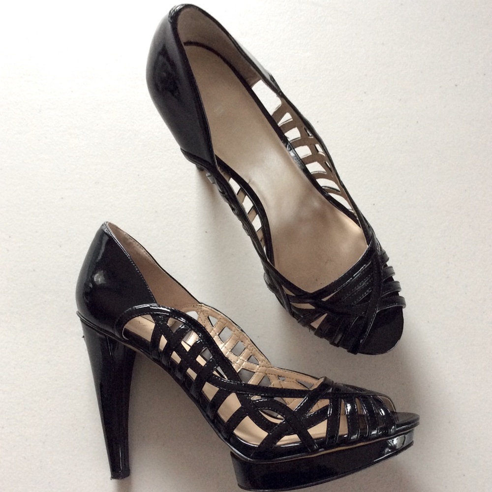 Black Patent Platform Heels
